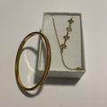Coffret bijoux étoiles doré avec collier et bracelet