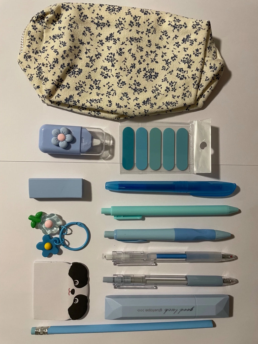 coffret cadeau lecture bleu fleur