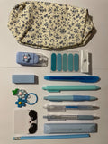 coffret cadeau lecture bleu fleur