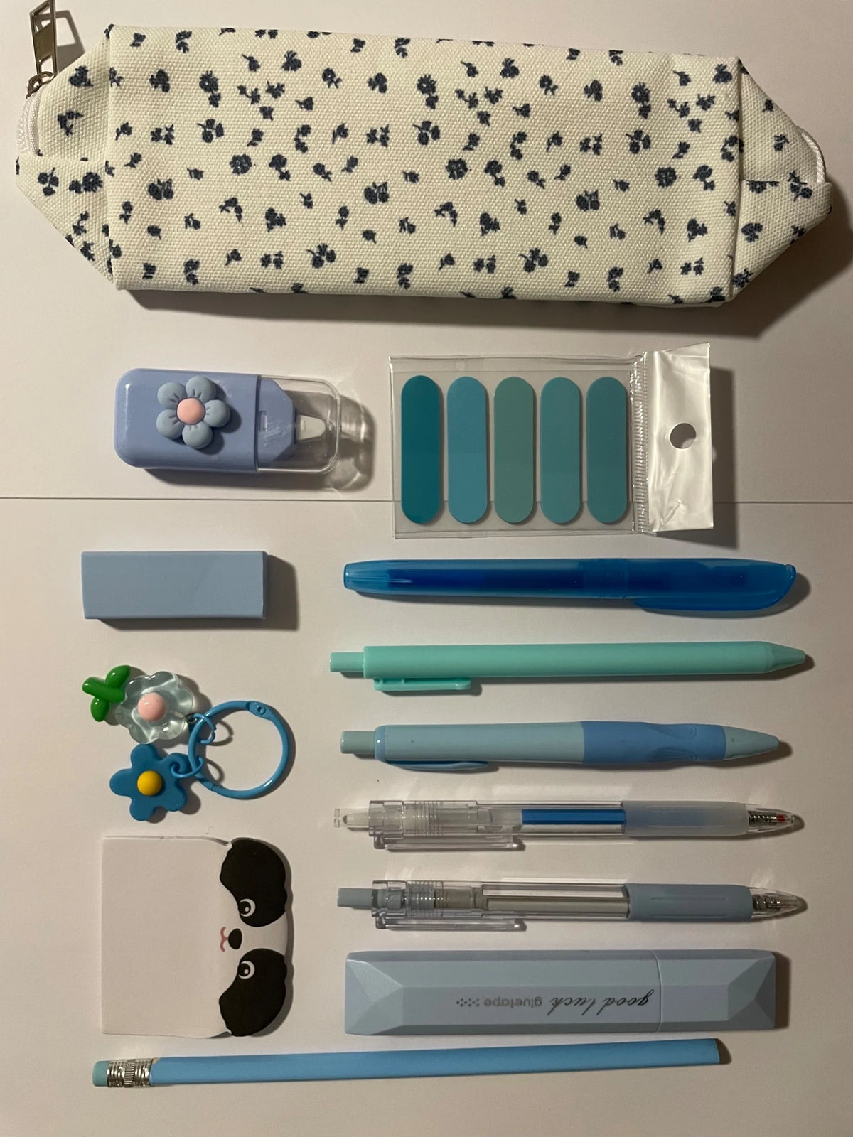 coffret cadeau lecture bleu fleur mince