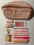 coffret cadeau rentrée scolaire rose grande trousse